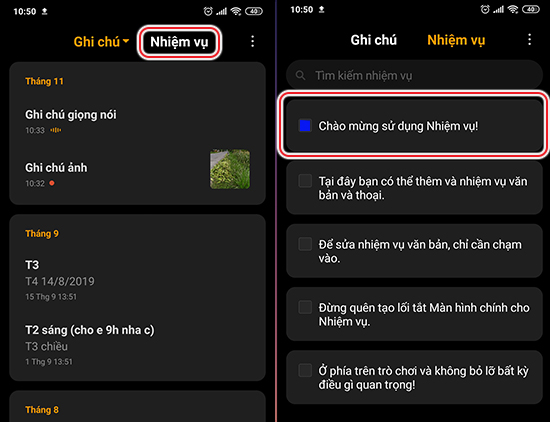 N&acirc;ng cấp ứng dụng ghi ch&uacute;